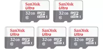 Kit 5 Cartão Memória Micro Sd Sandisk 32gb Classe 10 Ultra