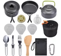 Set De Ollas Y Tetera Camping 2-3 Personas 13 Pcs