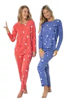 Pijama Mujer Interlock Full Corazones T1-4 Susurro Art 3220c