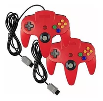 Set De 2 Controles Clásicos Para Nintendo N64 Color Rojo