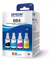 Kit Tinta Epson Original Refil 664 L355 L365 L375 L395 L495