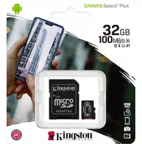 Memoria Micro Sd 32gb Kingston 100 Mb/s Clase 10 Canvas Plus