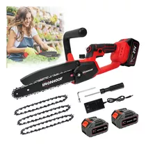 Motosierra Eléctrica Inalámbrica Y Portatil Ironhoof Xmmxf048rb De 1200w 21v Color Rojo