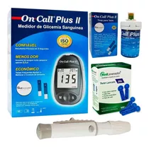 Kit Aparelho Medir Diabetes Glicose Glicemia On Call Plus 2 Cor Azul
