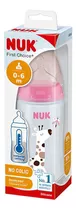 Mamadera Nuk First Choice 300ml Silicona Control Temp Rosa