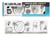 Juego De Accesorios Para Baño 6 Pzs, Metalico. Aquaplus
