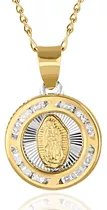 Medalla P/ Bautizo Virgen Guadalupe Con Cadena 3x1 Oro 10k
