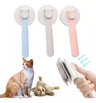 Escova Pet Rasqueadeira Removedor Pelos Com Botão Gatos Cão