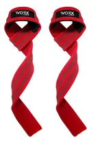 Straps Correas Levantamiento Worx Pesas Gym Gimnasio Set 2 Color Rojo