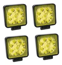 Faro Auxiliar X4 9led Amarillo Cuadrado 27w 12/24v Universal