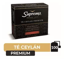 Té Supremo Premium Negro 100 Bolsitas Doble Cámara