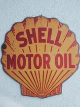 Escudo Decorativo De Chapa Vintage Almeja Shell - Full