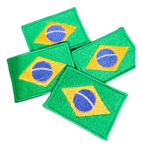 Patch Bordado Bandeira Do Brasil Com 6cm Termocolante