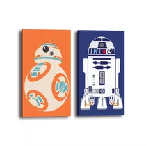 Conjunto Kit Quadros Decorativos Bb-8 E R2-d2 Star Wars