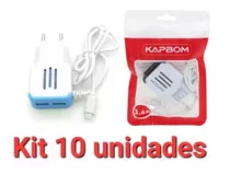 Kit Atacado 10 Unidades De Carregador Micro Usb Kapbom.