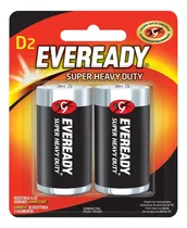 Pila Eveready Carbon Zinc Modelo 1250 Tamaño D Blister Con 2 Unidades 1.5v 