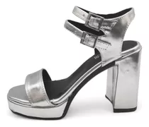 Sandalia Plata Mujer Fiesta Noche Zapato Pulsera Bragué Ivon