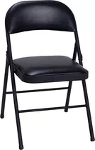 Cosco Vinilo Paquete De 4 Silla Plegable, Negro