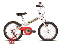 Bicicleta Infantil Aro16 Kids Branco C/ Rodas De Treinamento