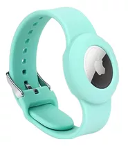 Pulseira Bracelete Silicone Compatível Para Airtag Rastreado Cor Verde/água