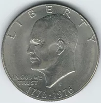 Moneda Eisenhower Dolar 1976 Bicentenario U S A + Capsula 