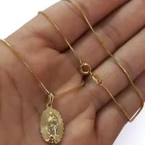 Cadena En Oro Laminado Y Dije Virgen Guadalupe 