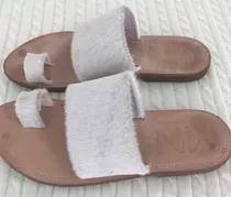 Sandalias Panchas Chatas Pelo Pony Italia Comodín