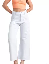 Ecole Jeans | Wide Leg Blanco Rígido Corto