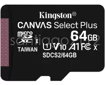 Memoria Micro Sd 64gb Kingston Clase 10 A1 Full Hd 100mbs 