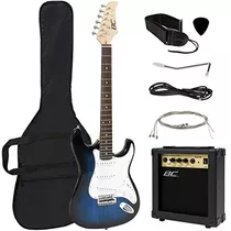 Guitarra Eléctrica Con Amplificador-caja-accesorios (azul)