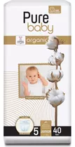 Pañales Pure Baby Organic 5 Junior Talla Xl De 40 Unidades