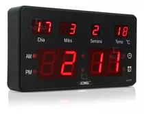 Relógio De Parede Led Digital Grande Calendário Temperatura