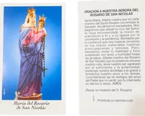 Estampas M Del Rosario De San Nicolas Santoral Virgen X 100 