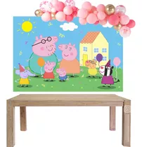 Fondo De Tela Para Cumpleaño Peppa Pig Decoración Mesa Candy