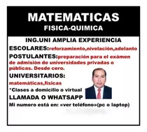 Profesor Particular(uni) Clases Matemáticas Todo Nivel 