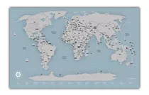 Mapa Del Mundo Scratch Plateado Con Realida Aumentada