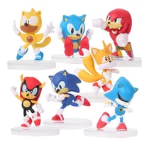 Set 7 Figuras De Sonic Tails Knuckles De Colección