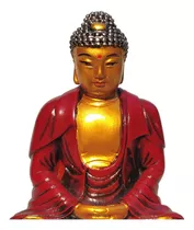 Buda Magro Lotus Meditando Vermelho + Brinde
