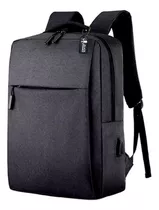 Mochila Escolar Casual Para Laptop Puerto Usb Gran Capacidad Color Negro