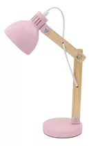 Lámpara Escritorio Madera Velador Rosa Fiona E14 Candil