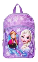 Mochila Escolar Frozen Con Lonchera Color Violeta