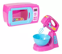 Brinquedo De Menina Casinha Batedeira Microondas De Cozinha