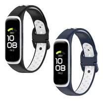 2x Pulseira Silicone Furadinha Compatível Com Galaxy Fit 2