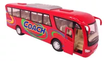 Ônibus Coach Com Detalhes 1:64 Vermelho