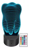 Lámpára Led Muela Regalo Dentista Acrilico 3d Personalizada