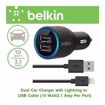 Cargador Belkin Para Carro Doble Puerto Con Cable Micro Usb