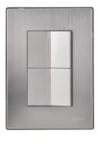 Apagador Escalera Doble Placa A. Inox 1.5 Mod Igoto Inox1014 Color Plateado