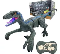 Dinossauro De Controle Remoto Velociraptor Led A Bateria 