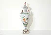 Anfora Jarron Porcelana Capodimonte Italiano Antiguo