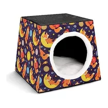 Cute Fox In Space Dog House Cat Tent Durable Waterproof For